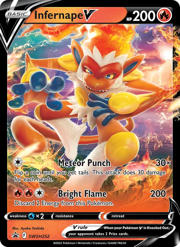 Infernape V #SWSH252, SWSH Black Star Holo, TCGdex reference