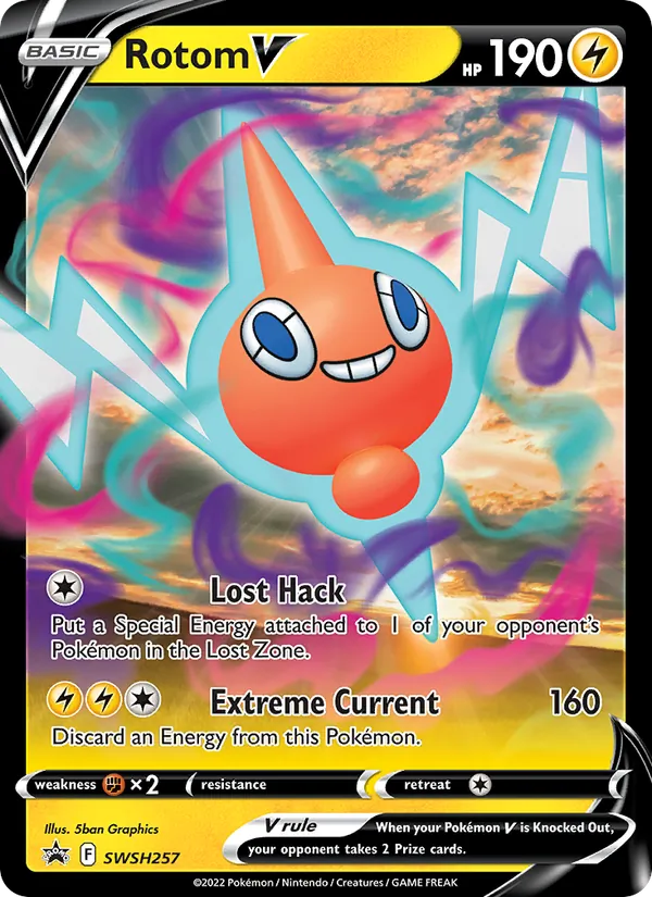 Rotom V #SWSH257, SWSH Black Star Holo, TCGdex reference
