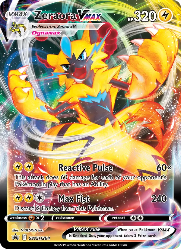 Zeraora VMAX #SWSH264, SWSH Black Star Holo, TCGdex reference