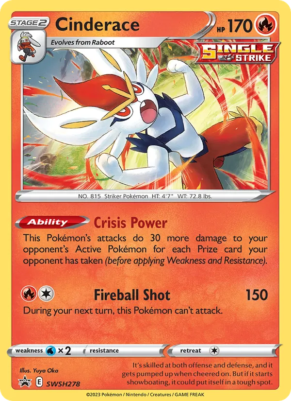 Cinderace #SWSH278, SWSH Black Star Holo, TCGdex reference