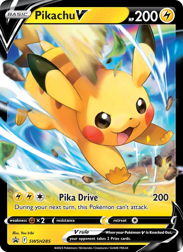 Pikachu V #SWSH285, SWSH Black Star Holo, TCGdex reference