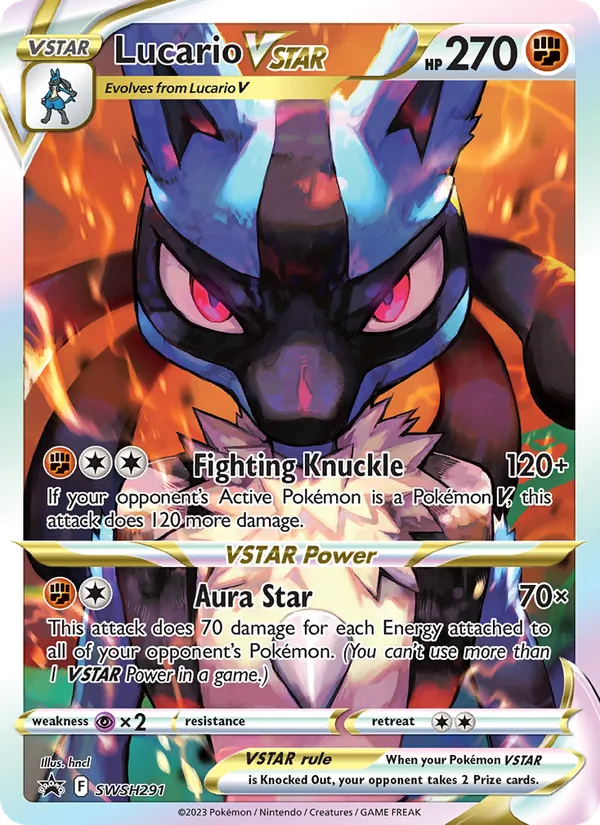 Lucario VSTAR #SWSH291, SWSH Black Star Holo, TCGdex reference