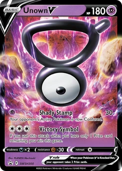 Unown V #SWSH300, English SWSH Black Star Promos promo, reference image