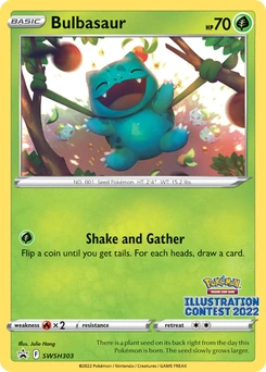 Bulbasaur #SWSH303, English SWSH Black Star Promos promo, reference image
