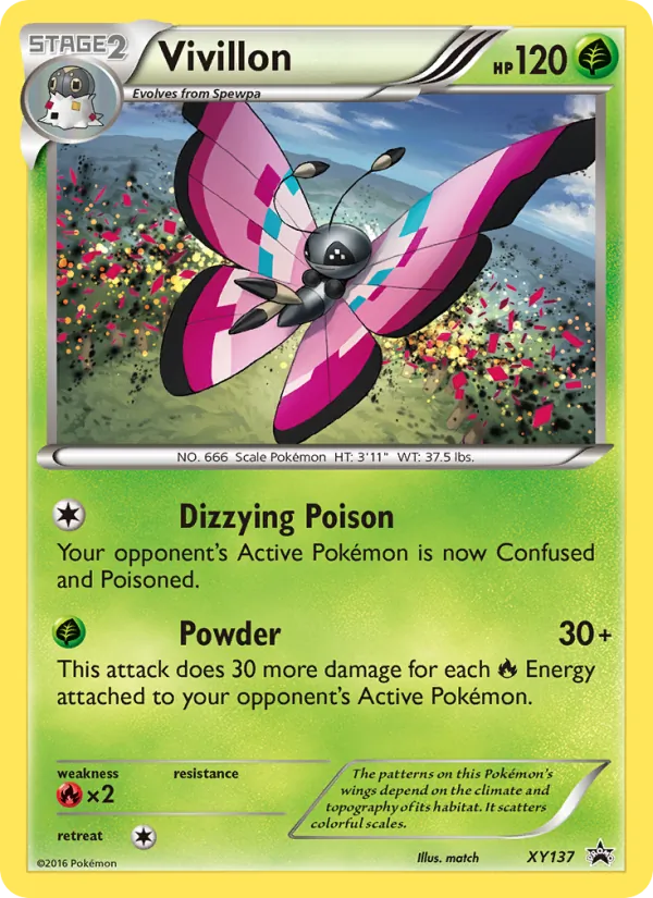 Vivillon #XY137, XY Black Star Holo, TCGdex reference