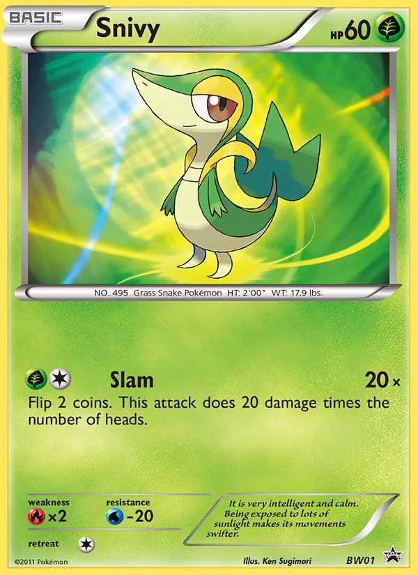 Snivy #BW01, BW Black Star Holo, TCGdex reference