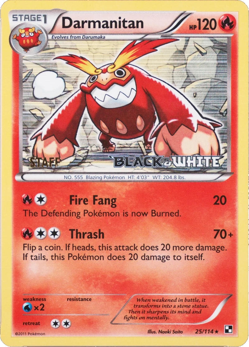 Darmanitan Staff Prerelease 25/114, PSA cert 63396740 reference placeholder