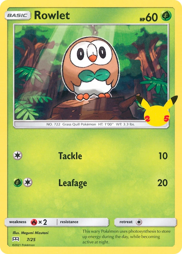 Rowlet #07, English McDonald's Collection 2021 promo, reference image