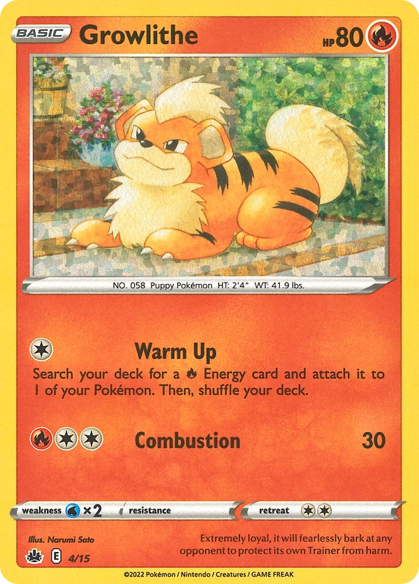 Growlithe #04, English McDonald's Collection 2022 promo, reference image