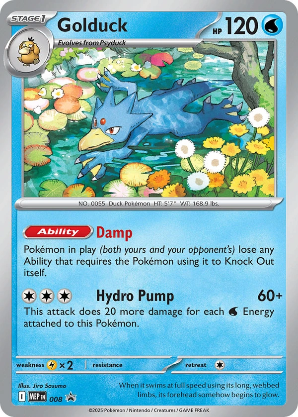Golduck #008, English MEP Black Star Promos promo, reference image