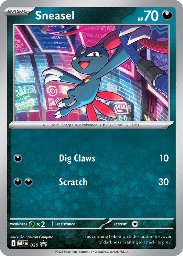 Sneasel #020, English MEP Black Star Promos promo, reference image