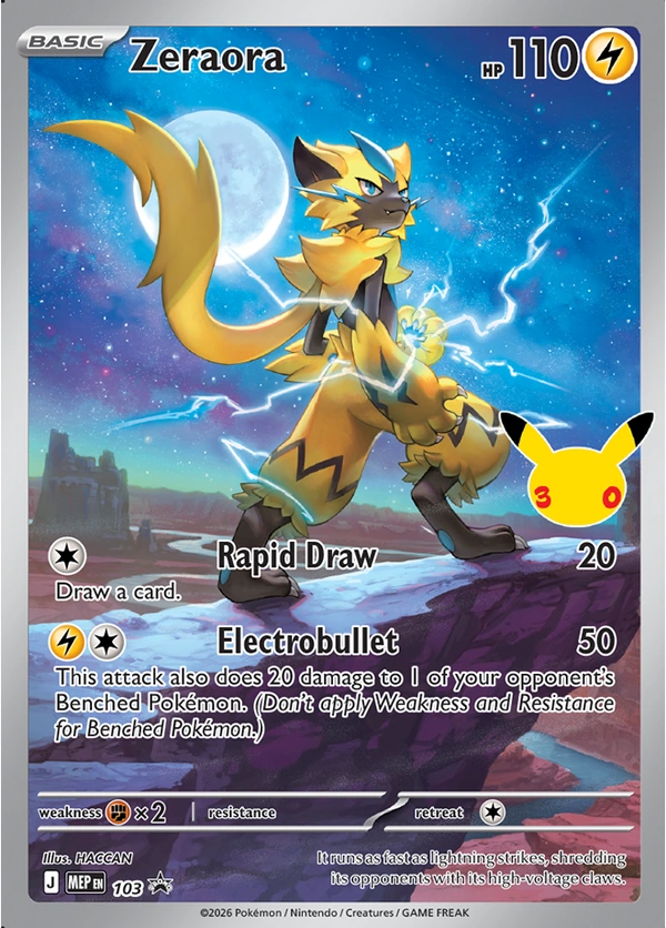Zeraora #103, English MEP Black Star promo, reference image