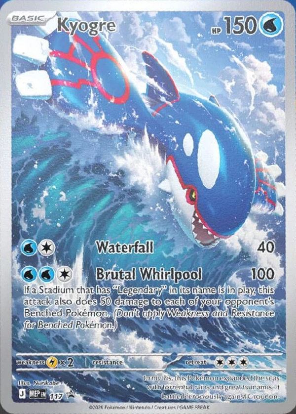 Kyogre #117, English MEP Black Star promo, reference image