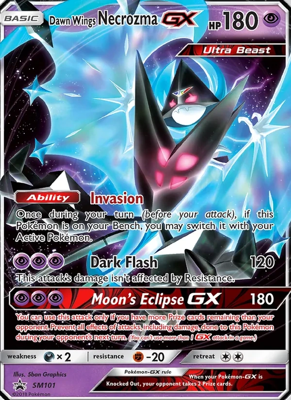Dawn Wings Necrozma GX #SM101, SM Black Star Promos English Holo, TCGdex reference