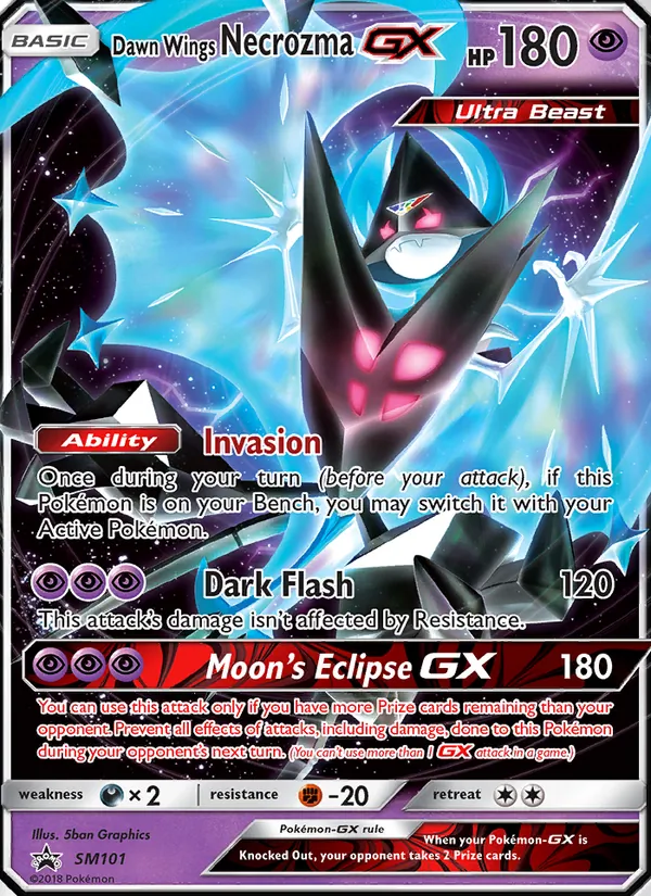 Dawn Wings Necrozma GX #SM101, SM Black Star Holo, TCGdex reference