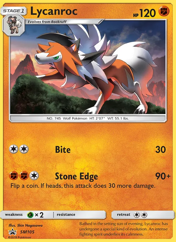Lycanroc #SM105, SM Black Star Holo, TCGdex reference