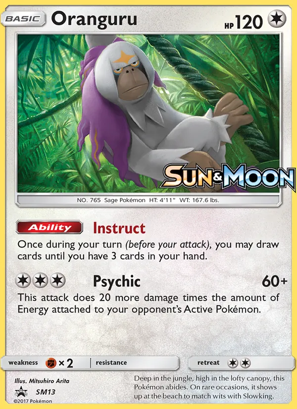 Oranguru SM13, base-card reference scan, not a verified staff scan