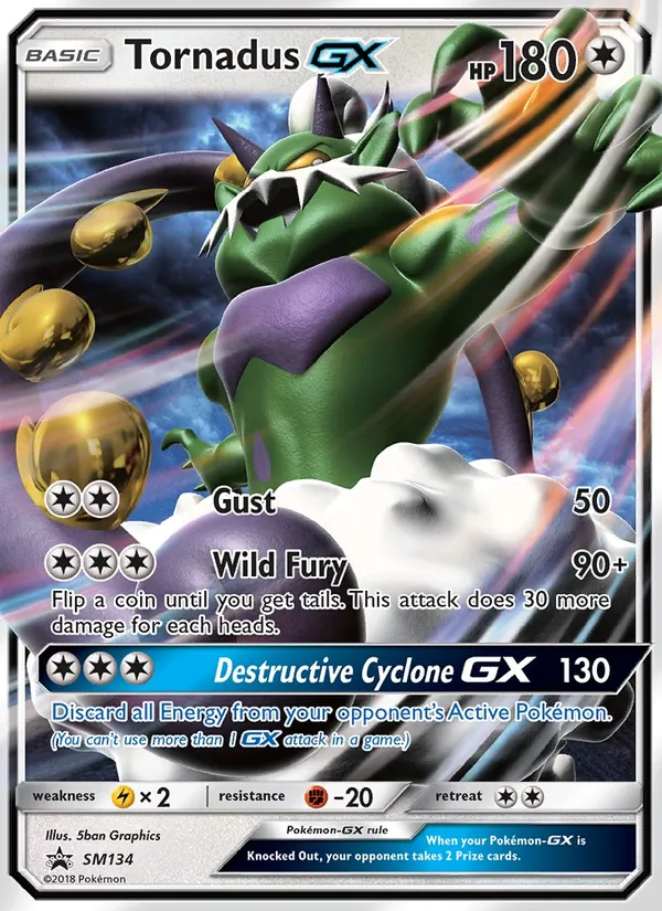 Tornadus GX #SM134, SM Black Star Holo, TCGdex reference