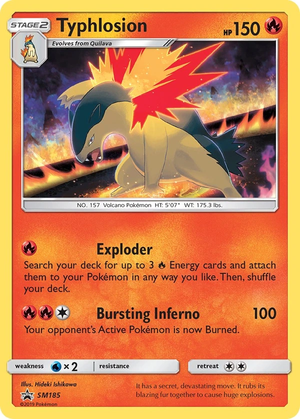 Typhlosion #SM185, English SM Black Star Promos promo, reference image