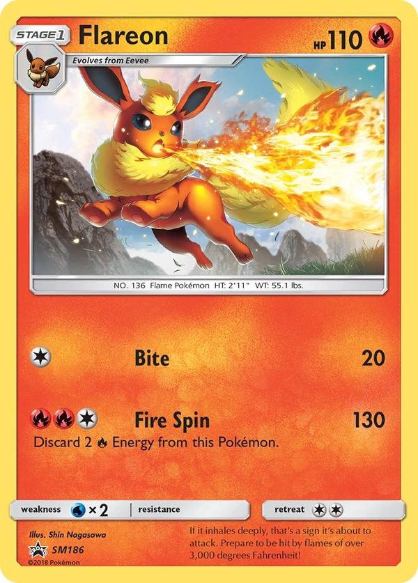 Flareon #SM186, English SM Black Star Promos promo, reference image