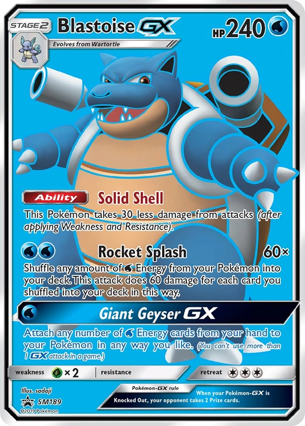 Blastoise GX #SM189, English SM Black Star Promos promo, reference image