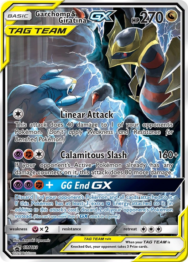 Garchomp & Giratina GX #SM193, English SM Black Star Promos promo, reference image