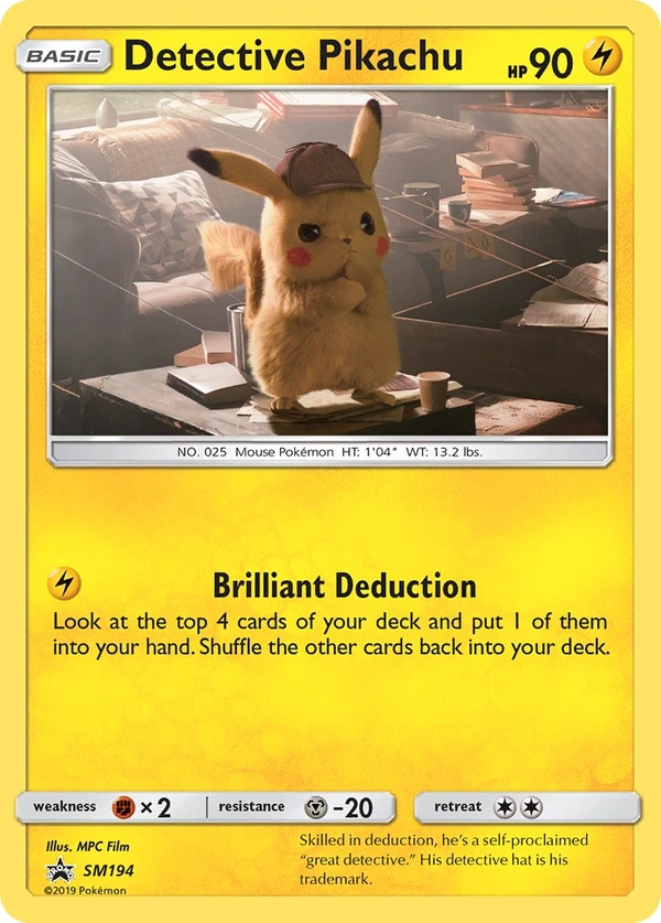 Detective Pikachu #SM194, English SM Black Star Promos promo, reference image
