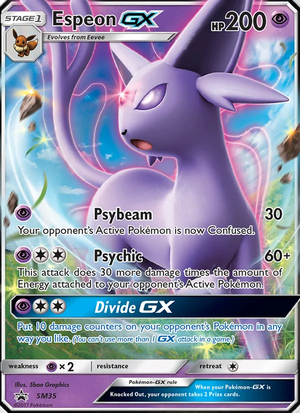 Espeon GX #SM35, SM Black Star Holo, TCGdex reference