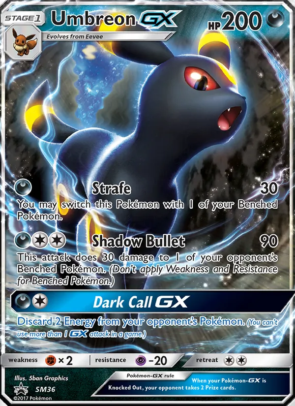Umbreon GX #SM36, SM Black Star Holo, TCGdex reference