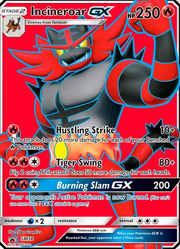 Incineroar GX #SM38, SM Black Star Promos English Holo, TCGdex reference