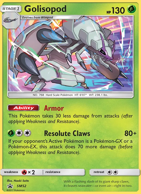 Golisopod #SM52, SM Black Star Holo, TCGdex reference