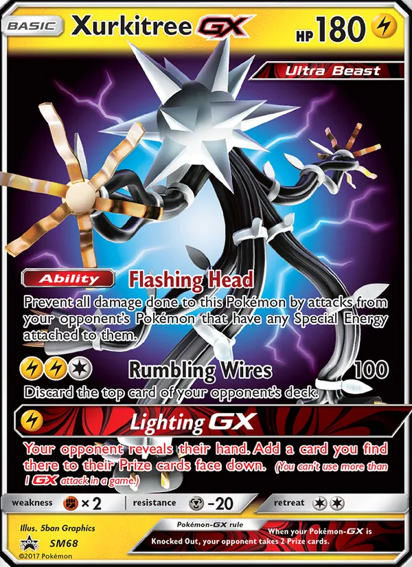 Xurkitree GX #SM68, SM Black Star Holo, TCGdex reference