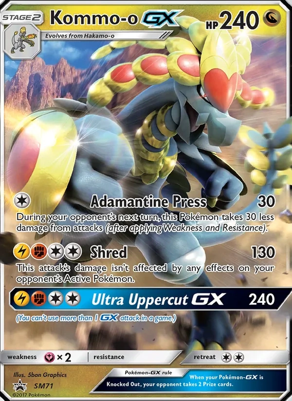 Kommo-o GX #SM71, SM Black Star Promos English Holo, TCGdex reference