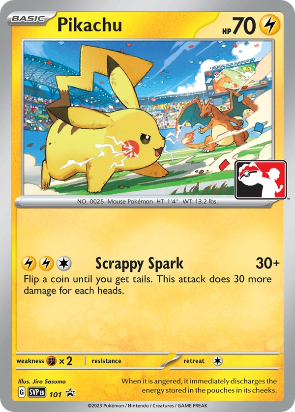 Pikachu #101, English Play! Pokemon stamped promo reference image