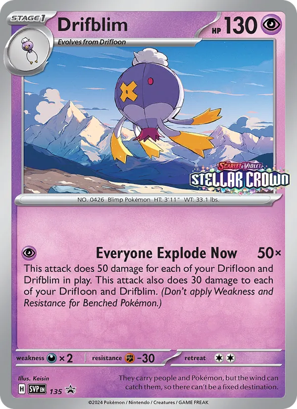Drifblim 135, base-card reference scan, not a verified staff scan