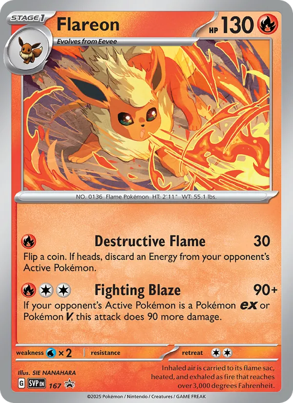 Flareon #167, SWSH Black Star Holo, TCGdex reference