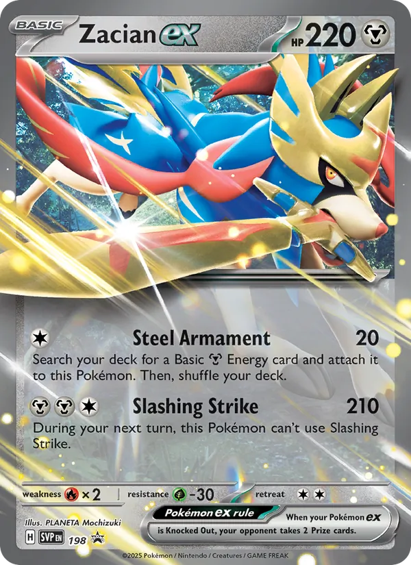 Zacian ex #198, SWSH Black Star Holo, TCGdex reference