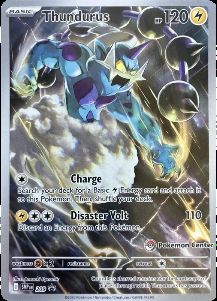 Thundurus #209, English Pokemon Center stamped promo reference image