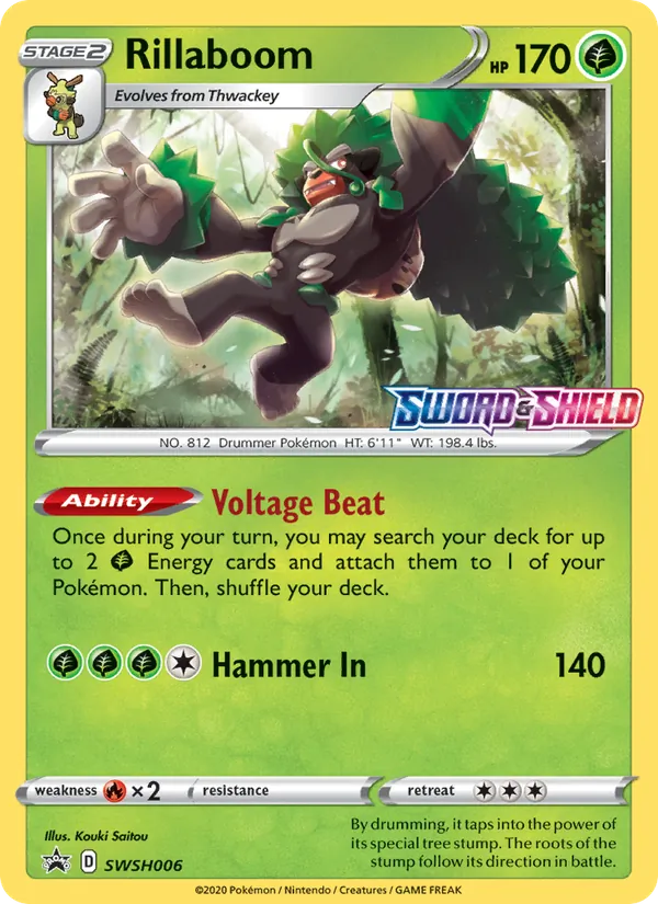 Rillaboom SWSH006, prerelease base reference scan
