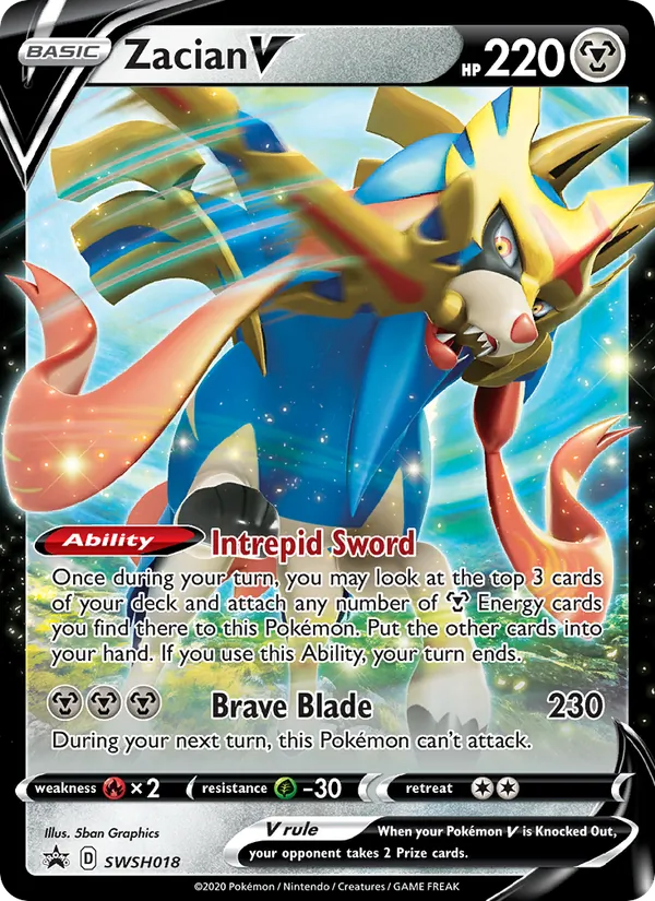 Zacian V #SWSH018, SWSH Black Star Promos English Holo, TCGdex reference