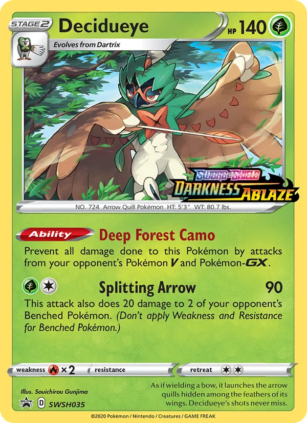 Decidueye SWSH035, prerelease base reference scan