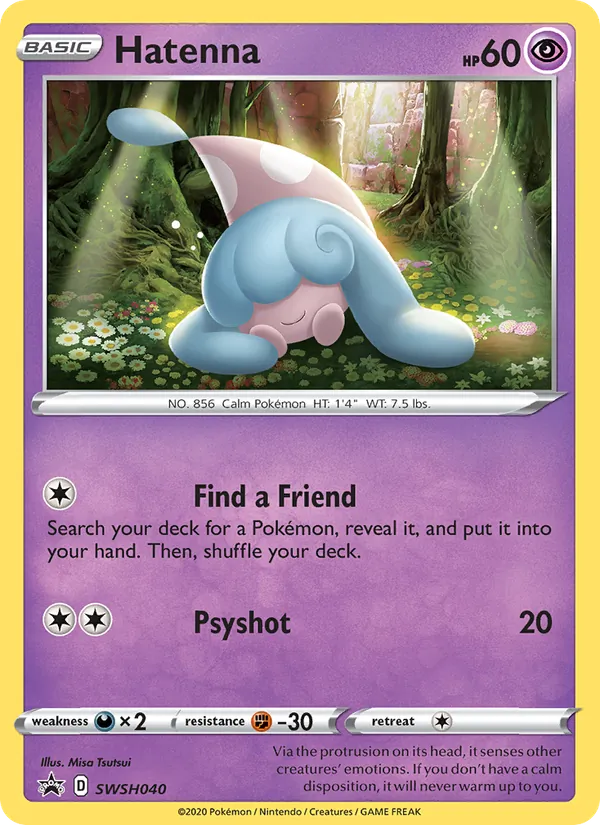 Hatenna #SWSH040, SWSH Black Star Holo, TCGdex reference