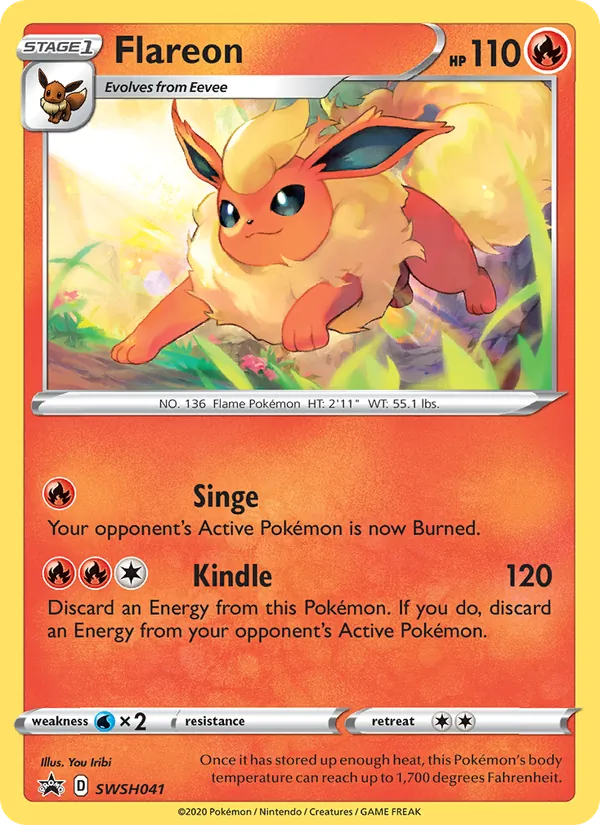 Flareon #SWSH041, SWSH Black Star Holo, TCGdex reference