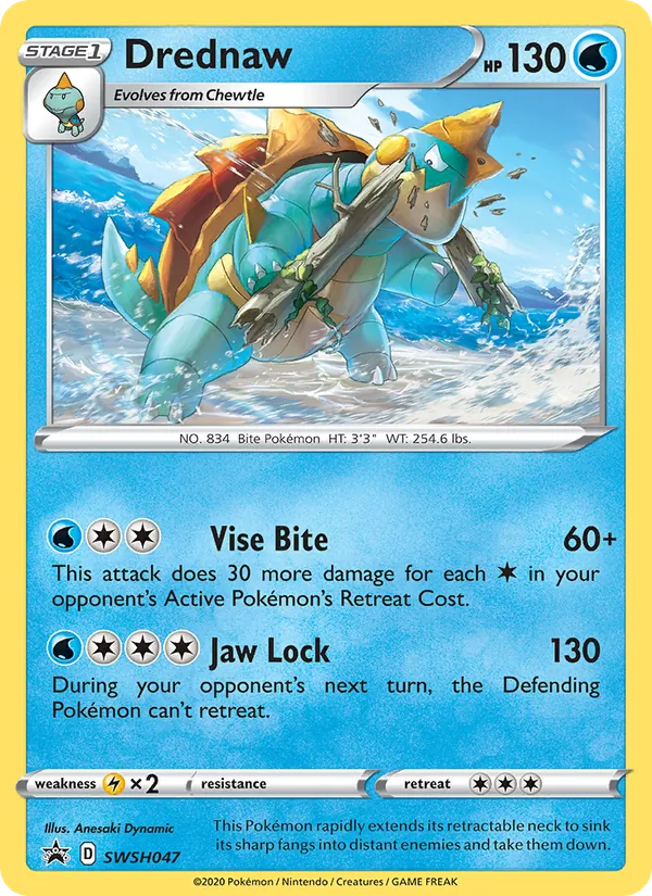 Drednaw #SWSH047, SWSH Black Star Promos English Holo, TCGdex reference