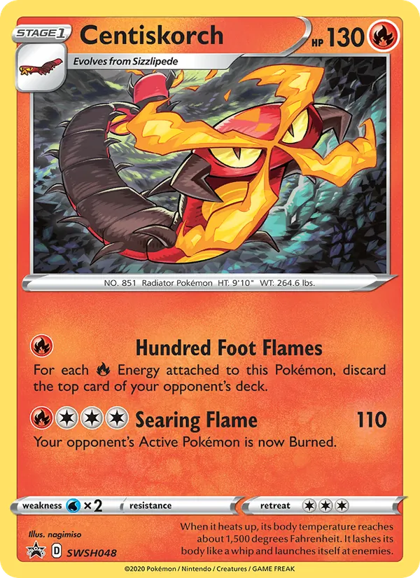 Centiskorch #SWSH048, SWSH Black Star Holo, TCGdex reference