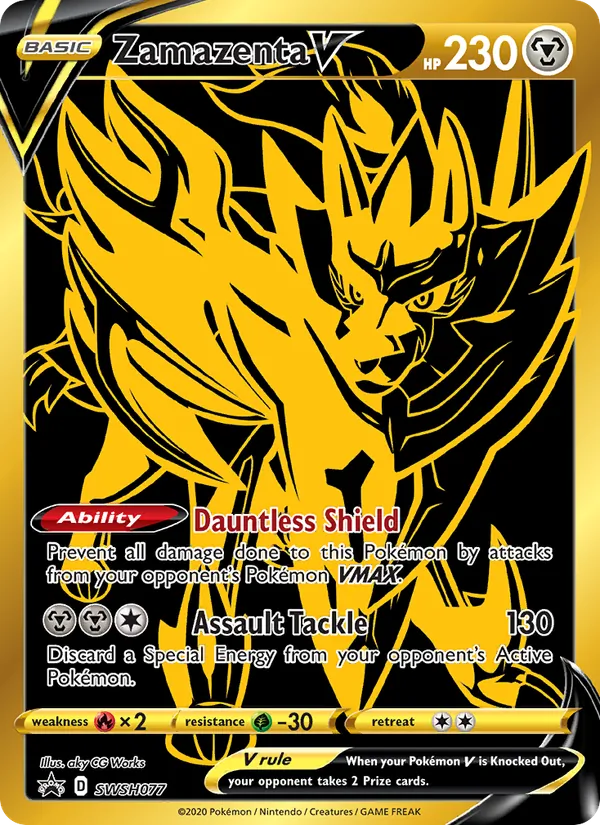 Zamazenta V #SWSH077, SWSH Black Star Holo, TCGdex reference
