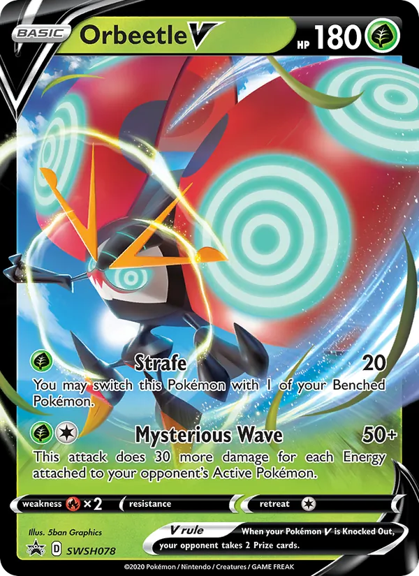 Orbeetle V #SWSH078, SWSH Black Star Holo, TCGdex reference