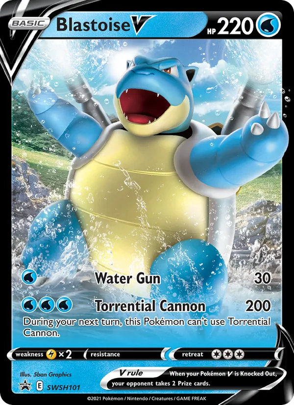Blastoise V #SWSH101, SWSH Black Star Holo, TCGdex reference
