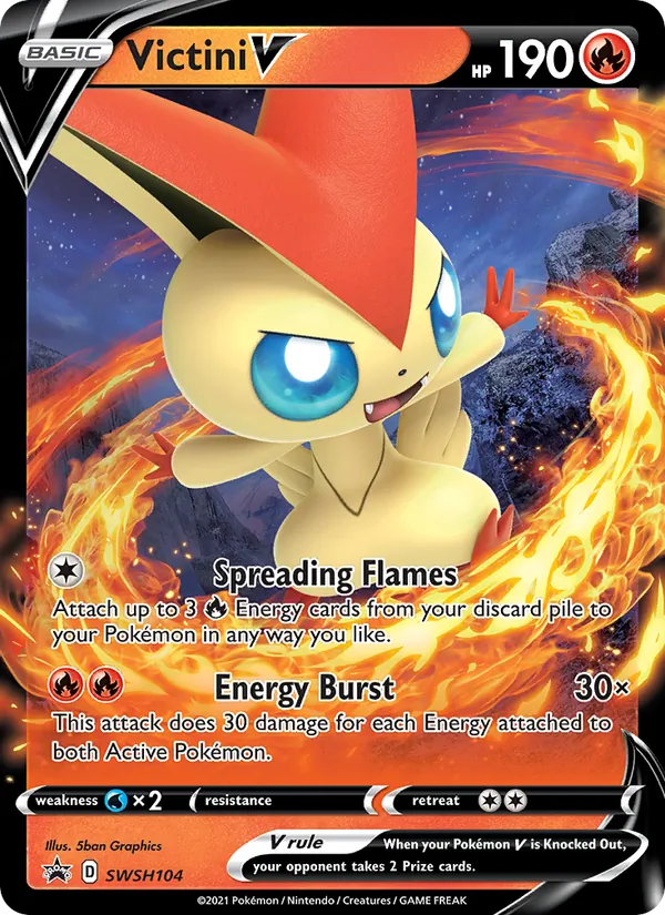 Victini V #SWSH104, SWSH Black Star Holo, TCGdex reference