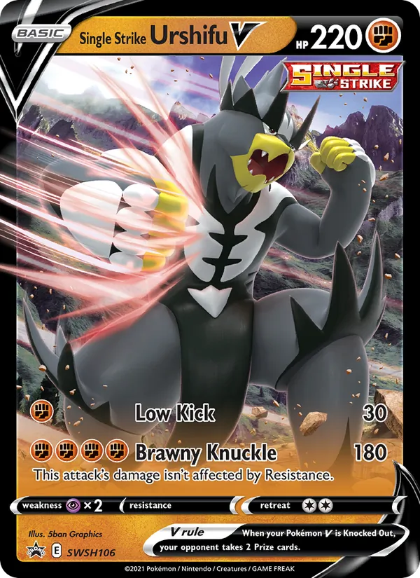 Single Strike Urshifu V #SWSH106, SWSH Black Star Holo, TCGdex reference